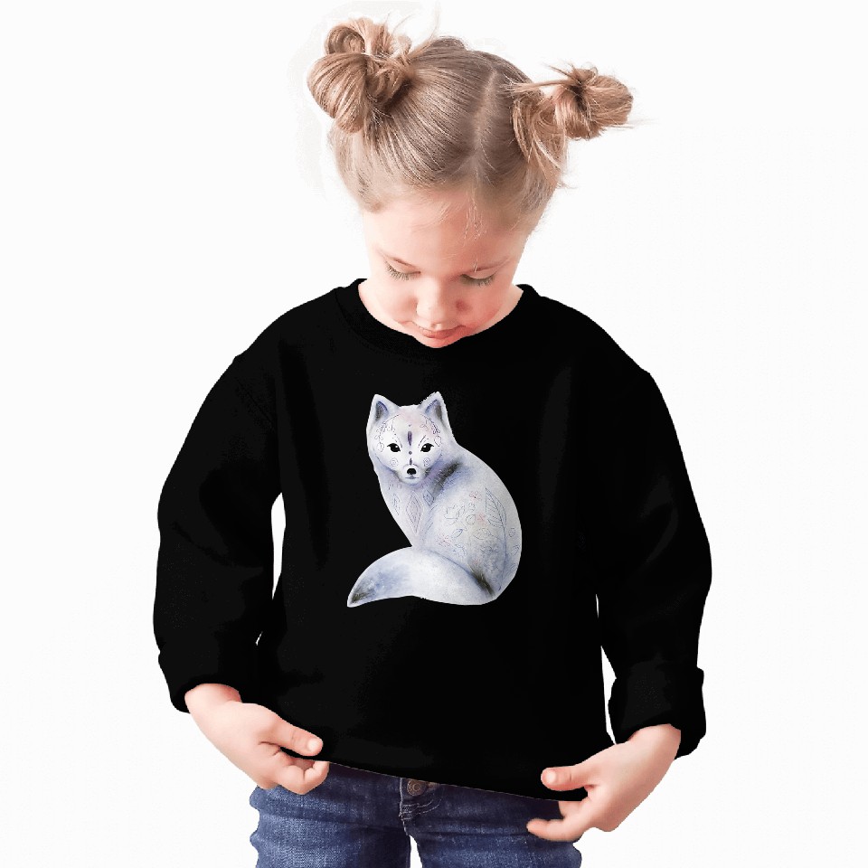 Viking Nordic Summer Fox Hand Painted Watercolor Sweatshirts