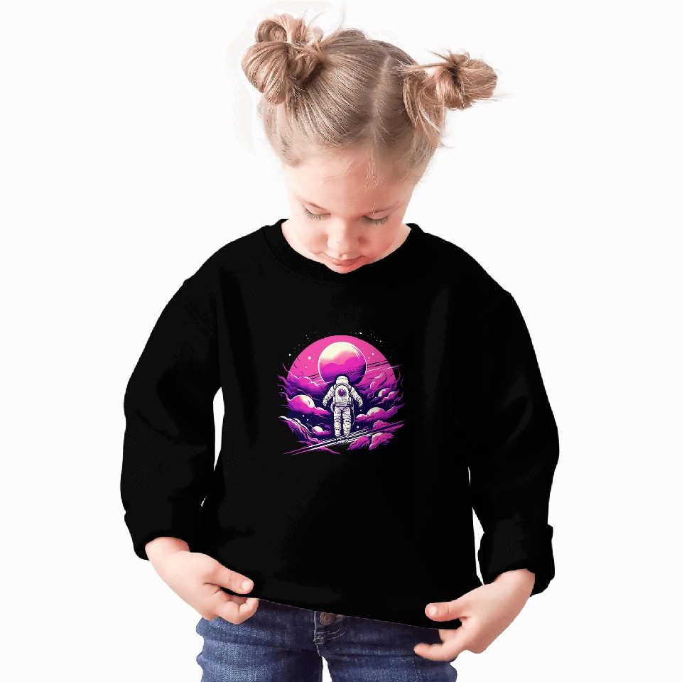 Astronaut in A Purple Space Moon Mars Planets 2Astronaut Sweatshirts