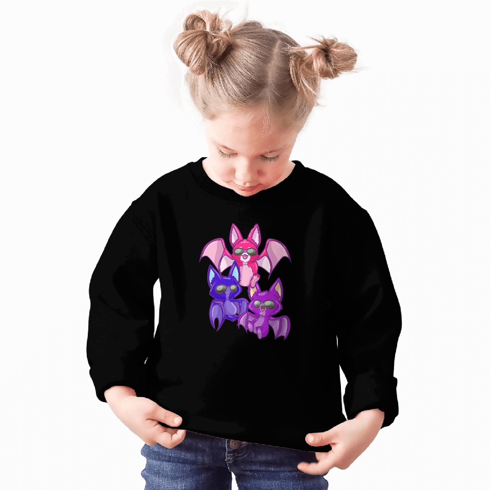 Bisexual Kawaii Bat Pastel Goth Bat Anime Art Bi Pride Sweatshirts