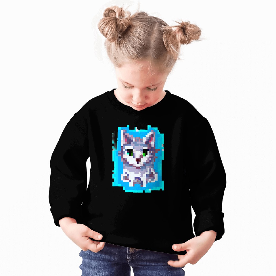 Cat Pixel Art Pixel Cat Owner Sweatshirts