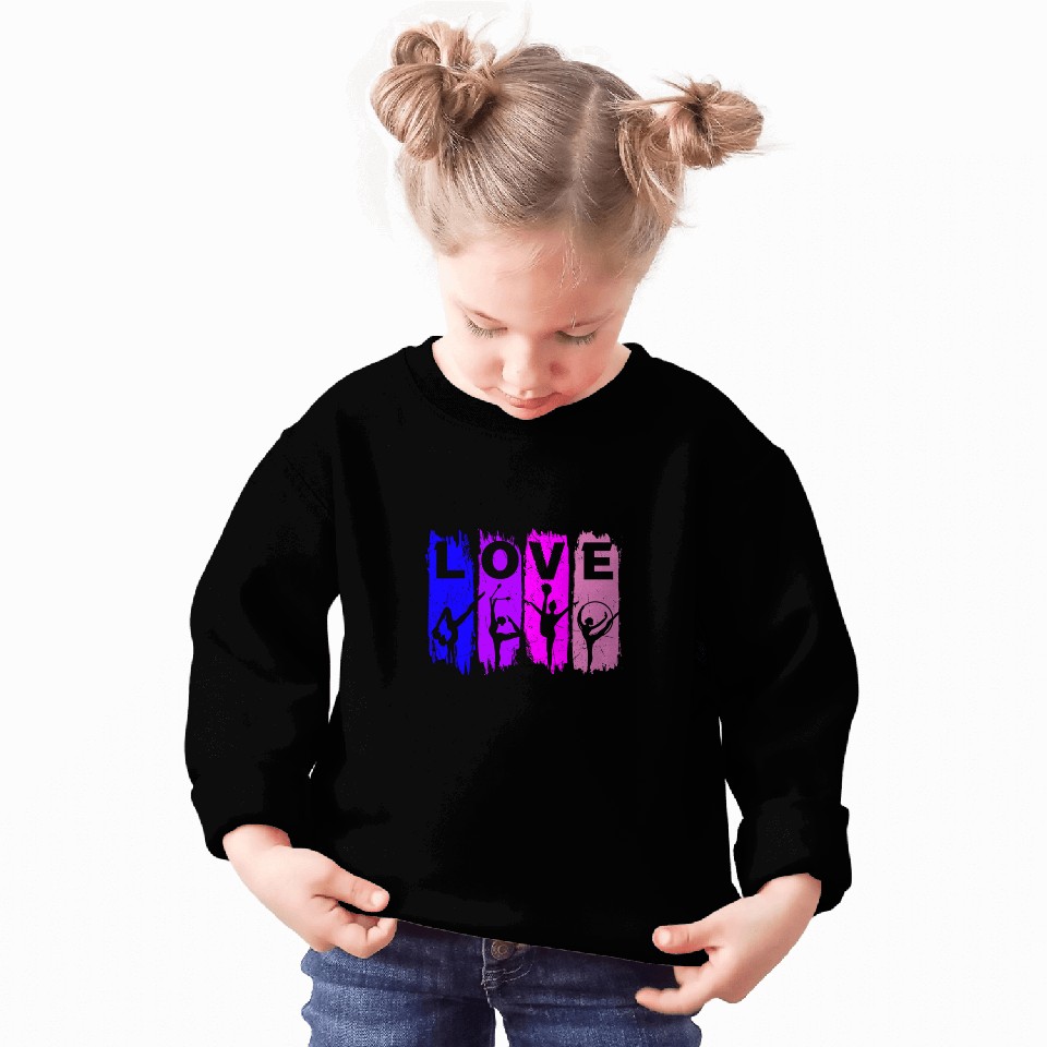 Love Rhythmic Gymnastics Pink Purple Blue Gymnast Sweatshirts