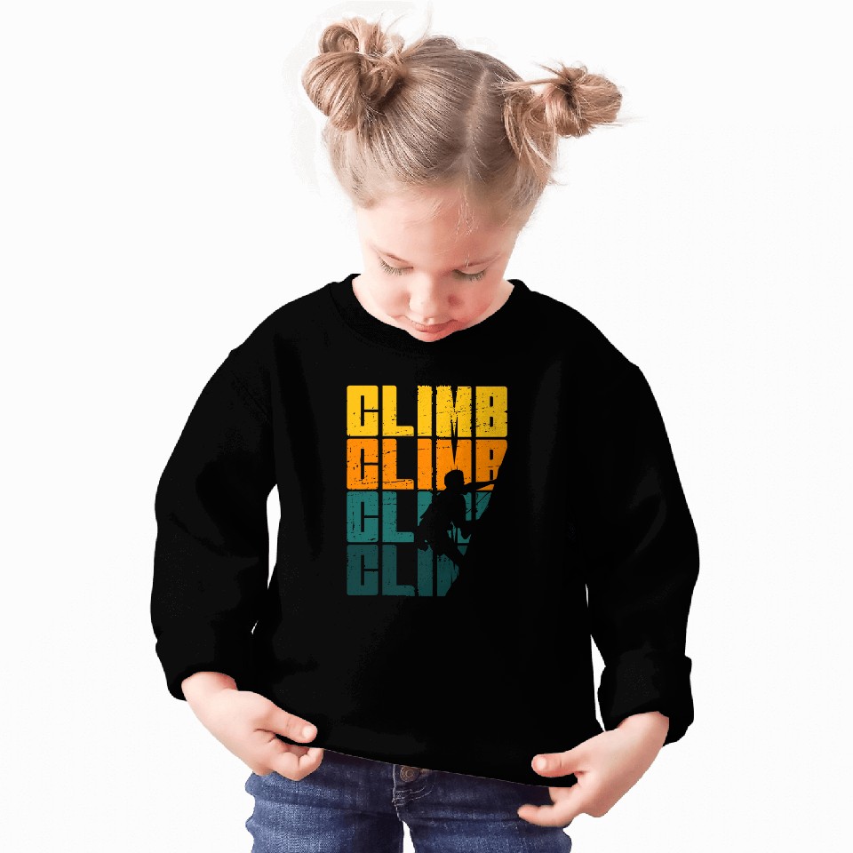 Retro Mountain Rock Climbing Bouldering Summit Ice Climber Sweatshirts