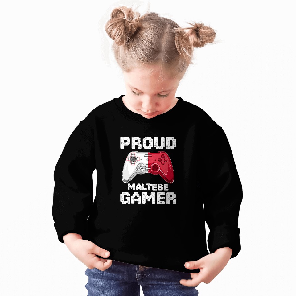 Proud Maltese Gamer Malta Flag Video Games Patriotic Sweatshirts
