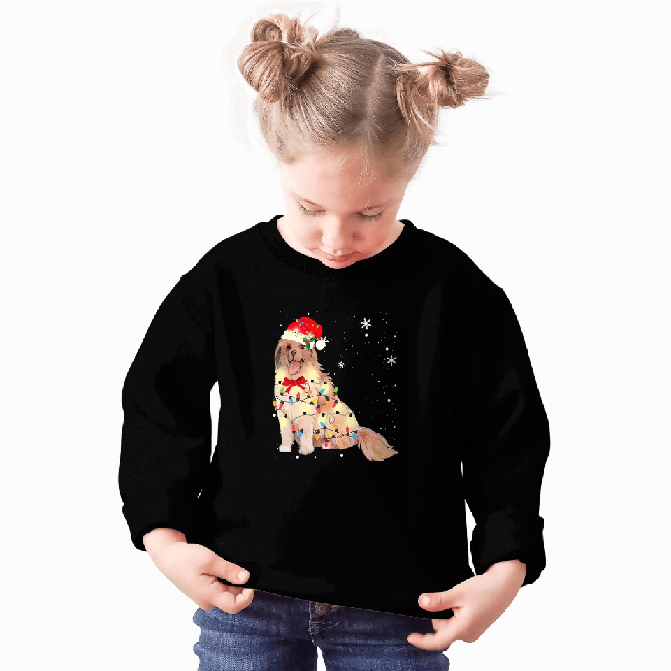 leonberger dog christmas light xmass mom dad s Sweatshirts