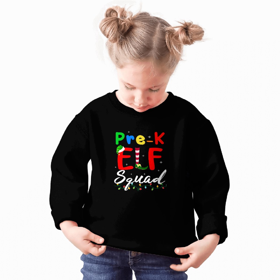PreK ELF Squad Funny Christmas ELF Teacher Student Matching Sweatshirts