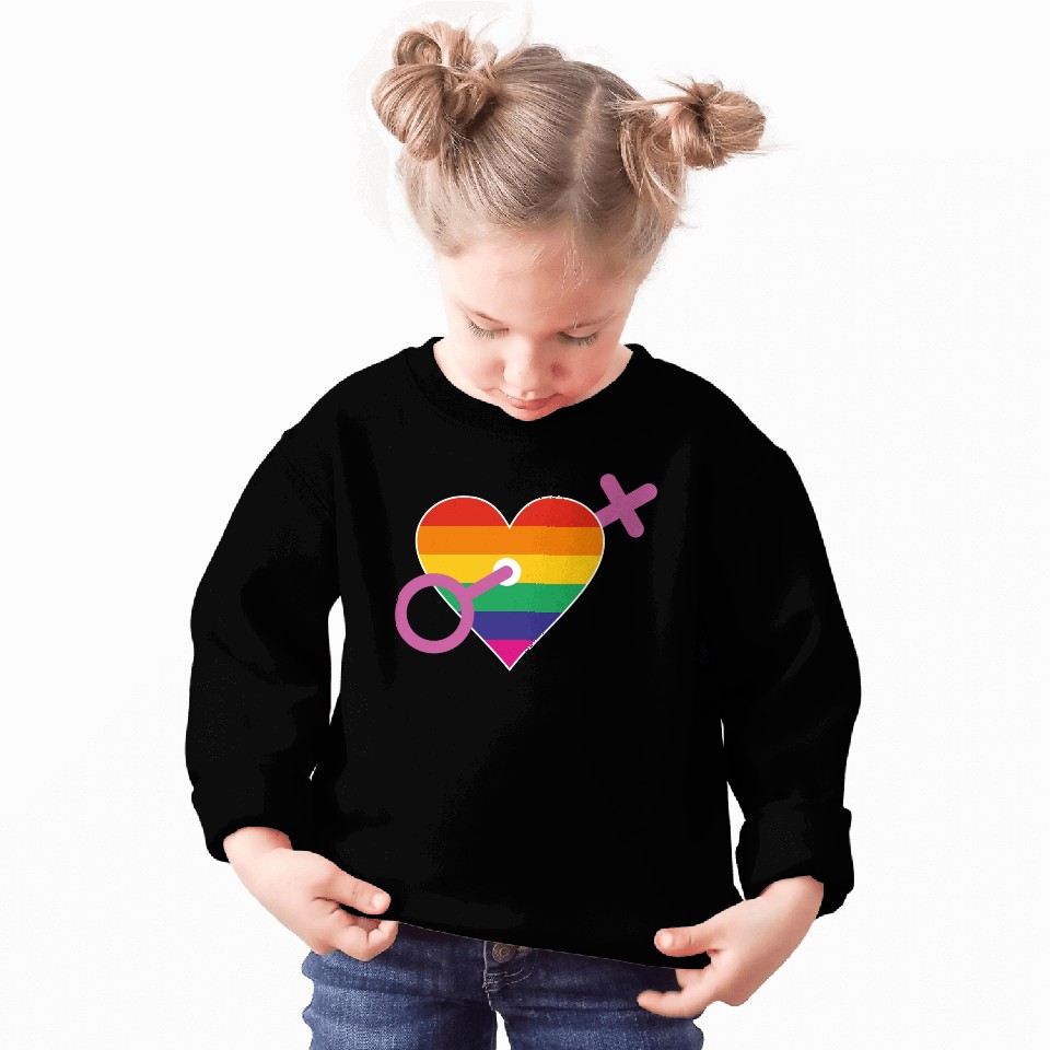 Rainbow heart female Sweatshirts