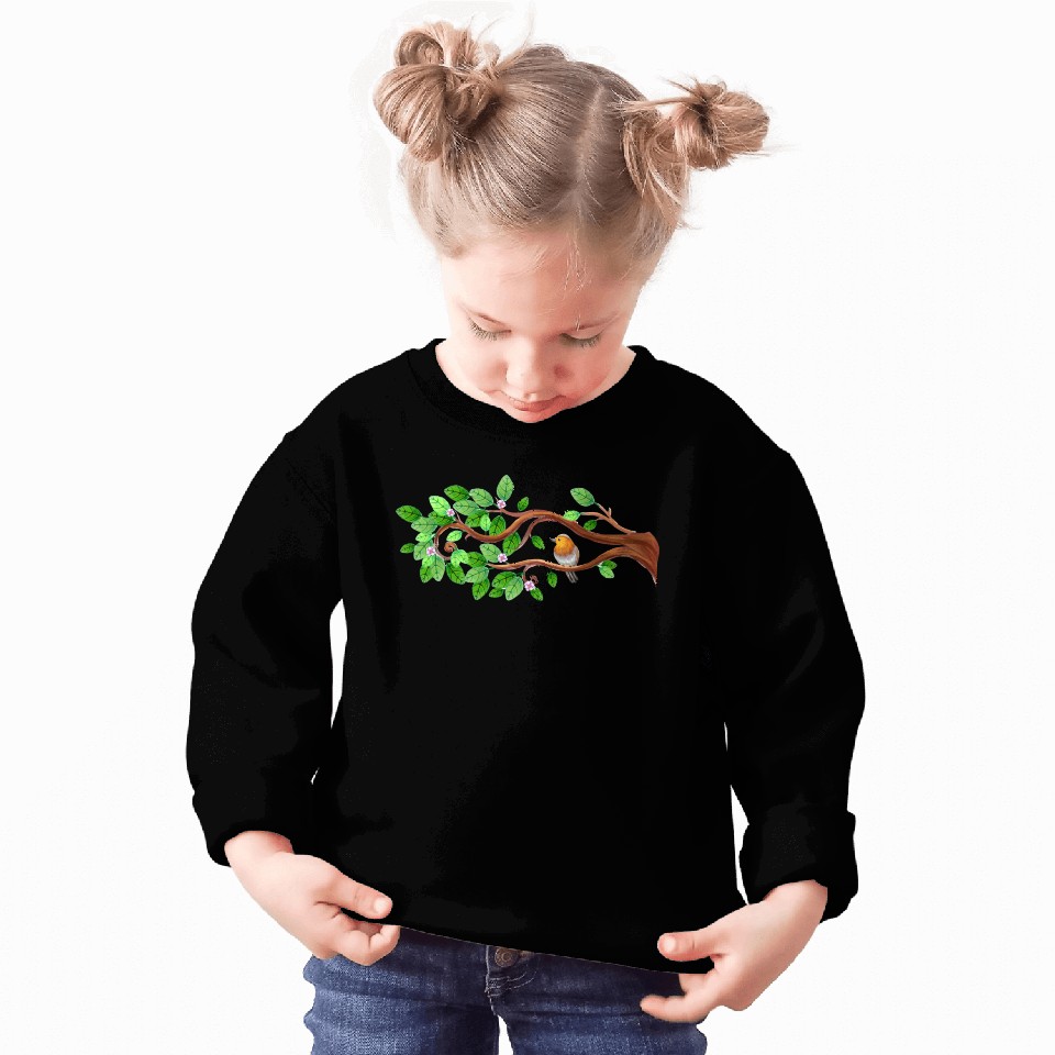 tree flowers bird Sweatshirts
