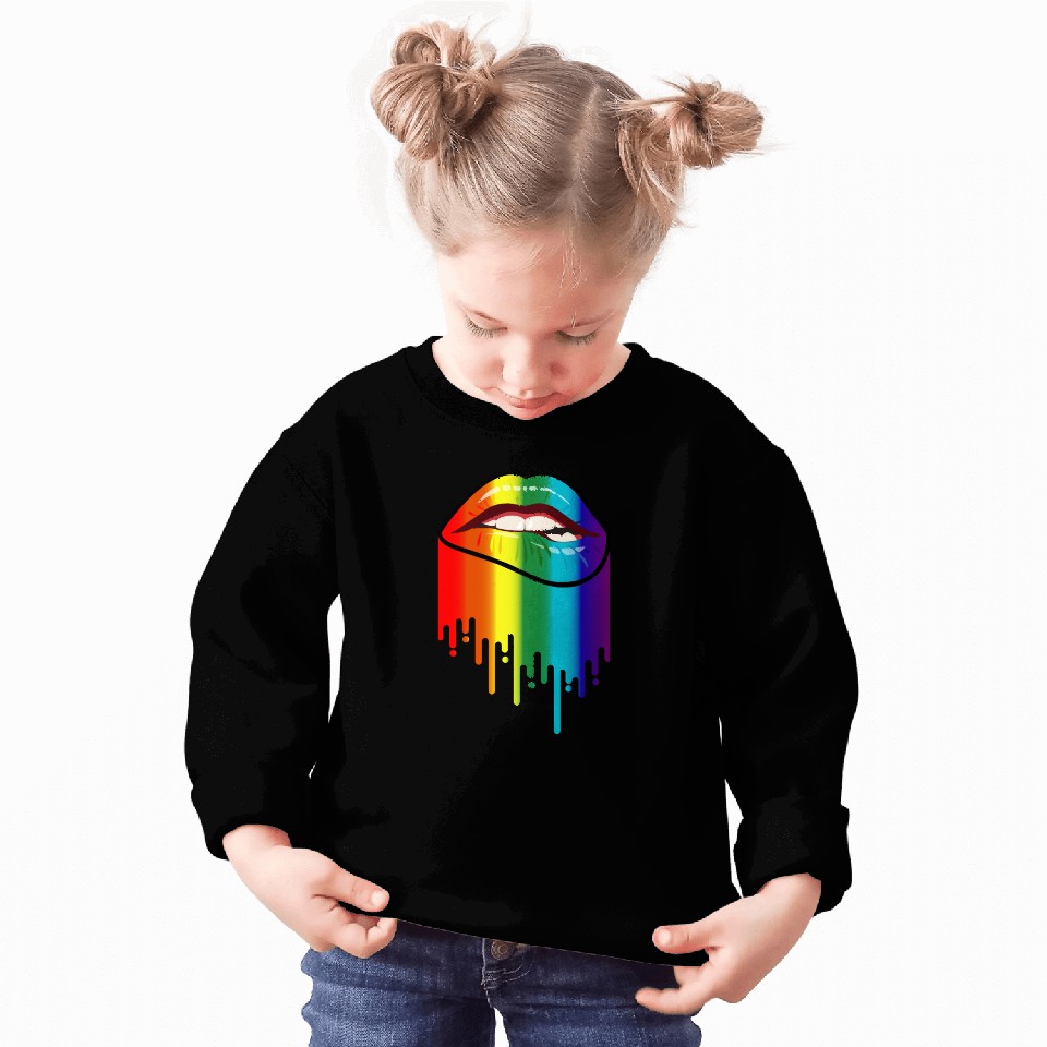 LGBTQ RAINBOW Lip Bite - Lip Bite Rainbow Pride Sweatshirts