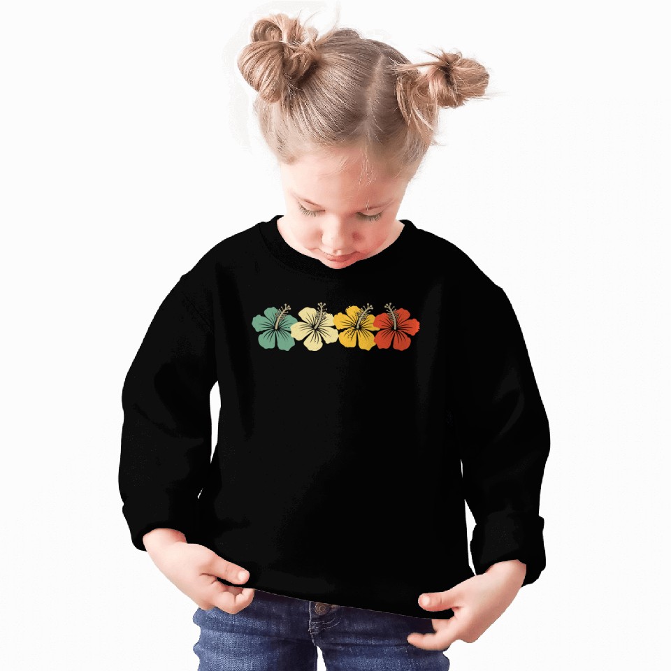 Retro Vintage Hibiscus Flower Sweatshirts