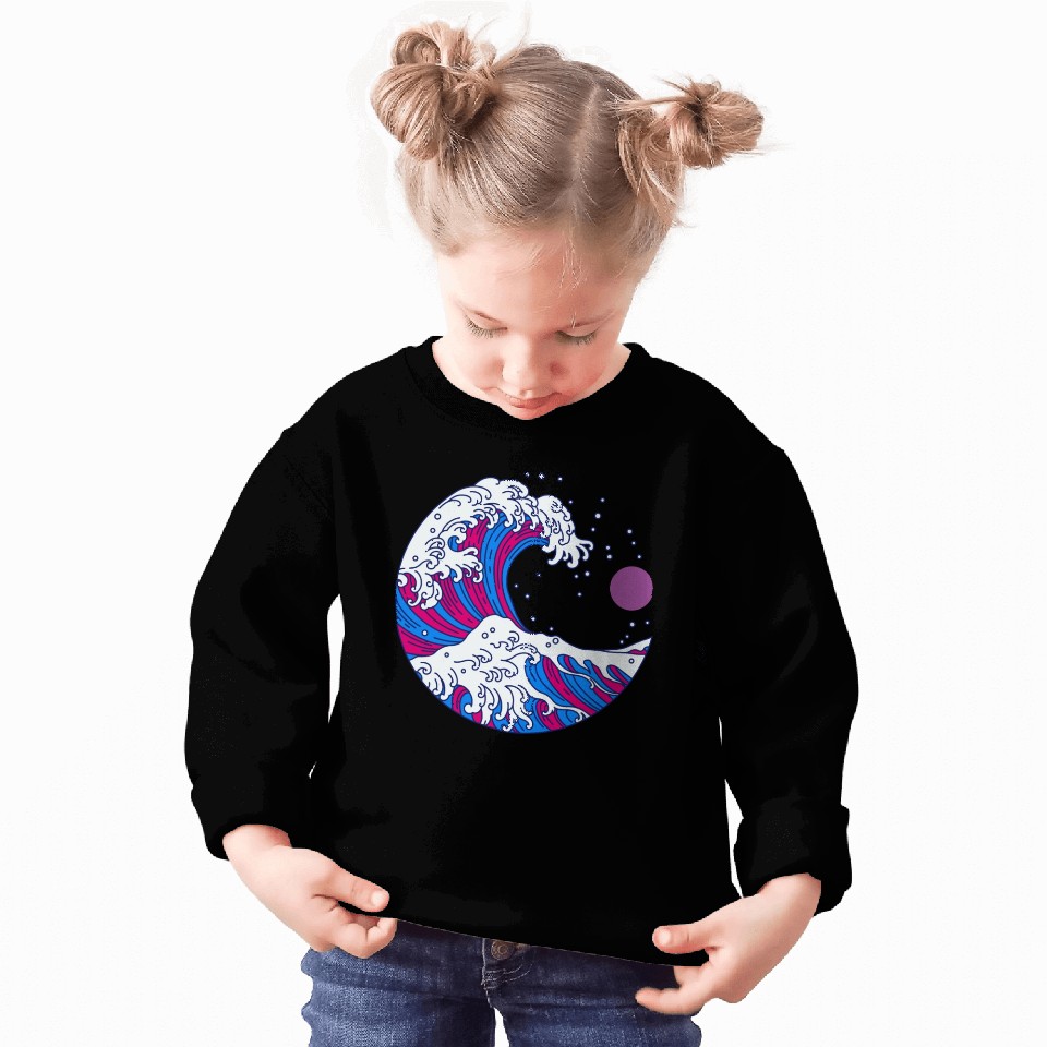 Circular Japanese Bi Wave. Bisexual Pride. Sweatshirts