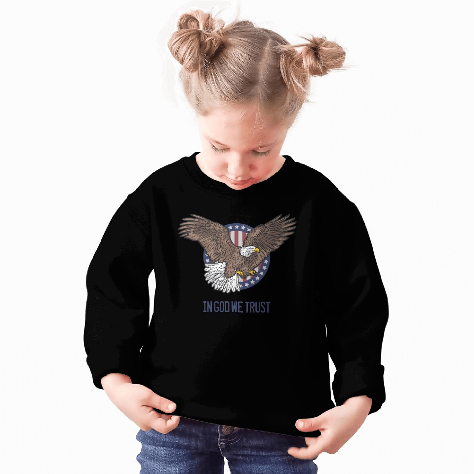 In God We Trust - Bald Eagle - Patriotic Sweatshirts