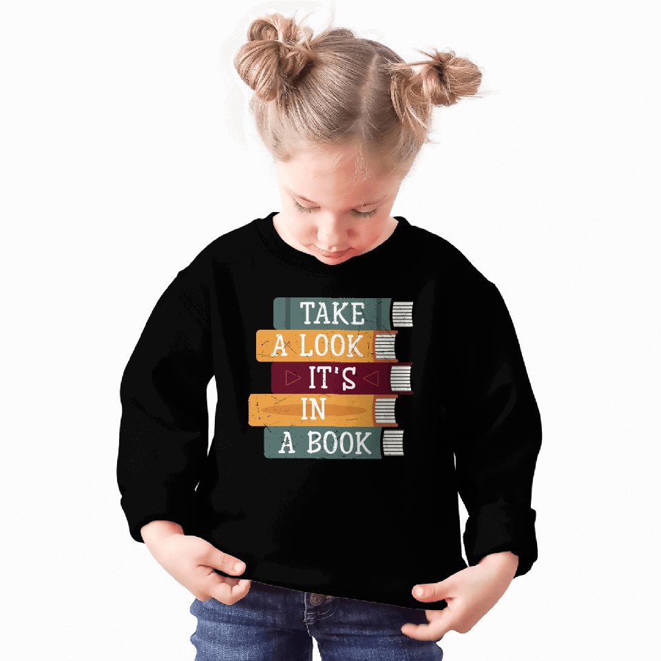 Take A Look It's A Book Retro Rainbow Reading Sweatshirts