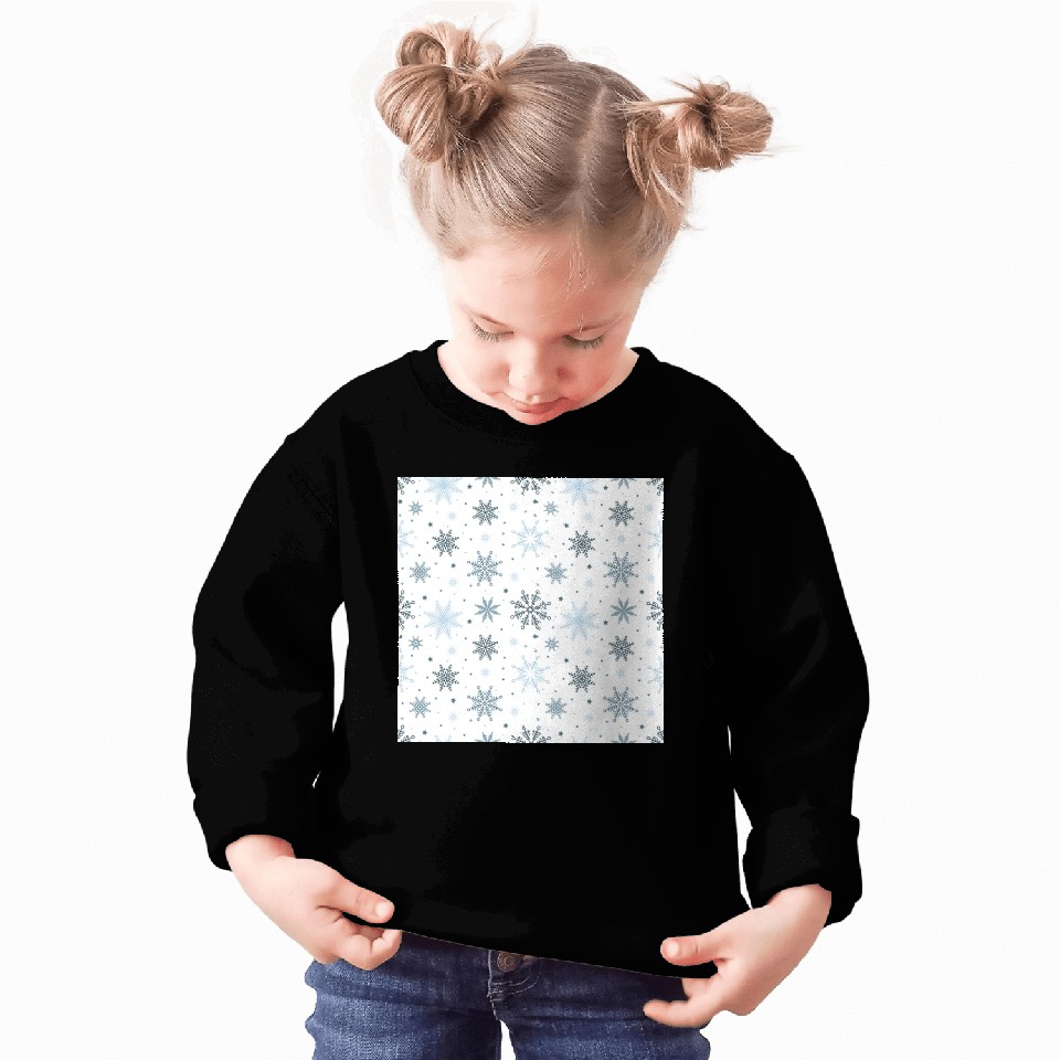 Modern Snowflakes Pattern White Blue Sweatshirts