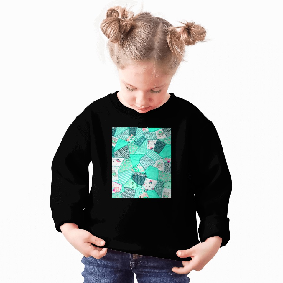 Green Baby Patchwork Sarilmak Pattern Teddy Bear Sweatshirts