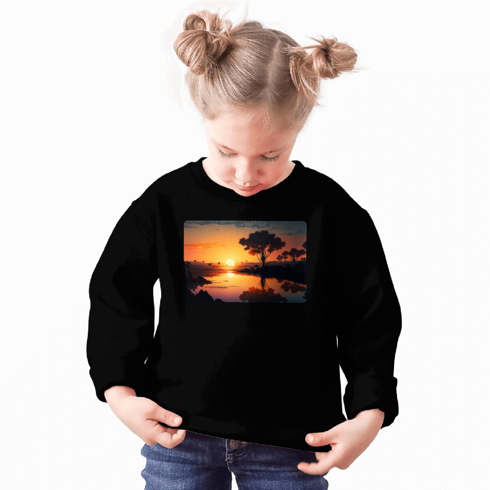 Sunset at the River Sweatshirts