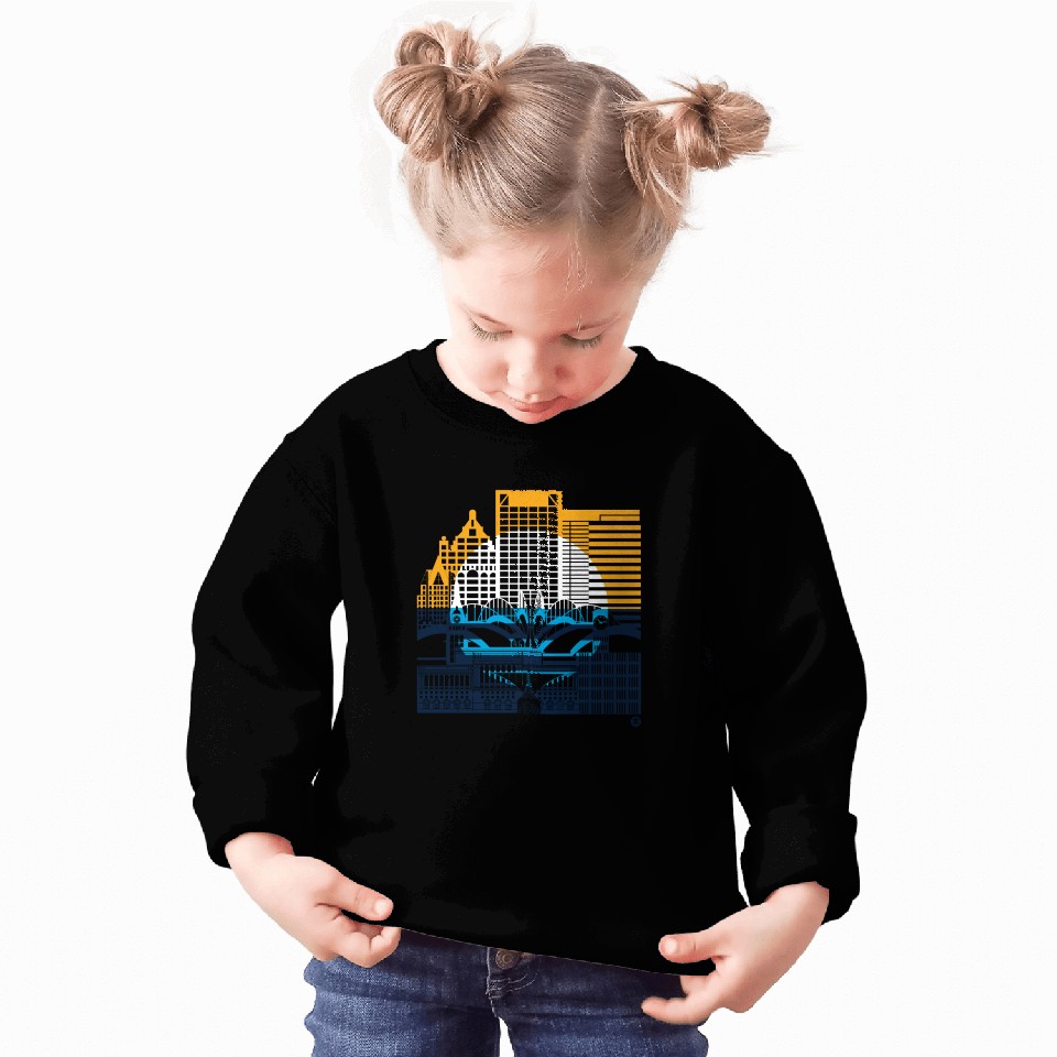 Milwaukee Skyline Squared Milwaukee Peoples Flag D Sweatshirts