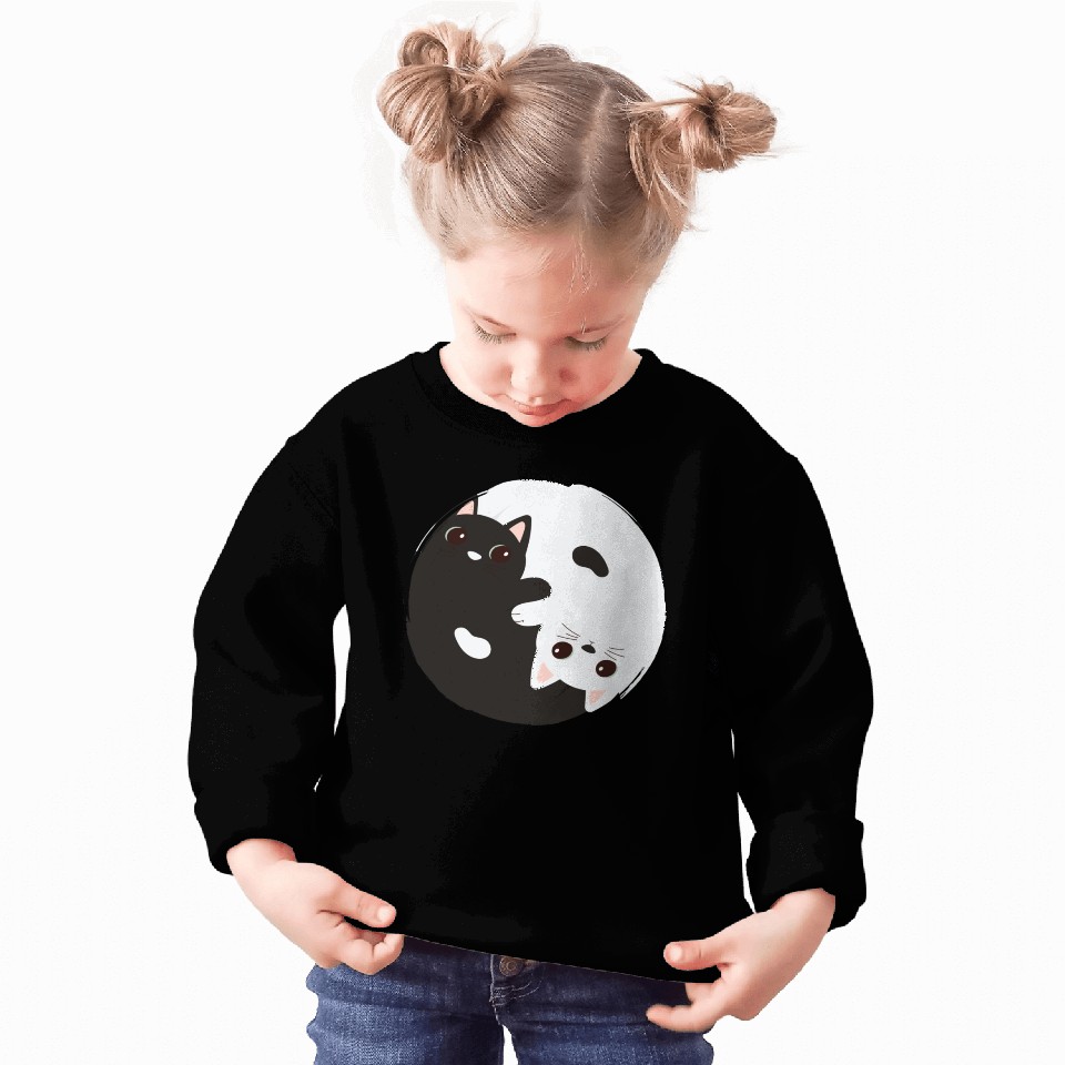 ying yang cat Sweatshirts