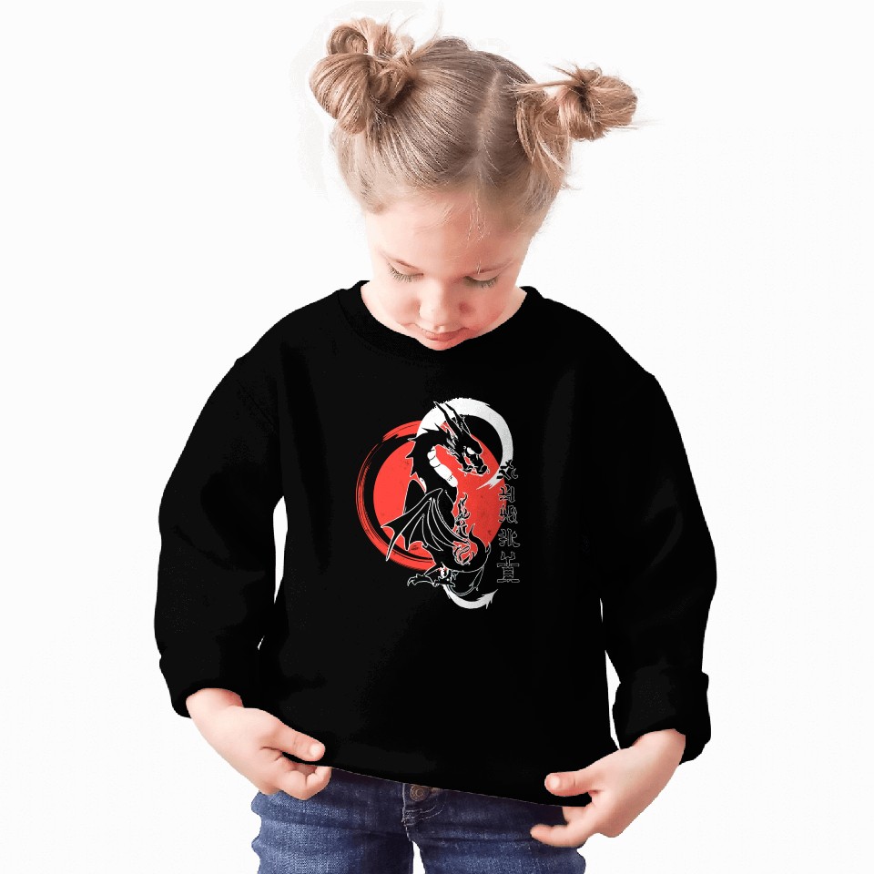 Black dragon, red moon Sweatshirts