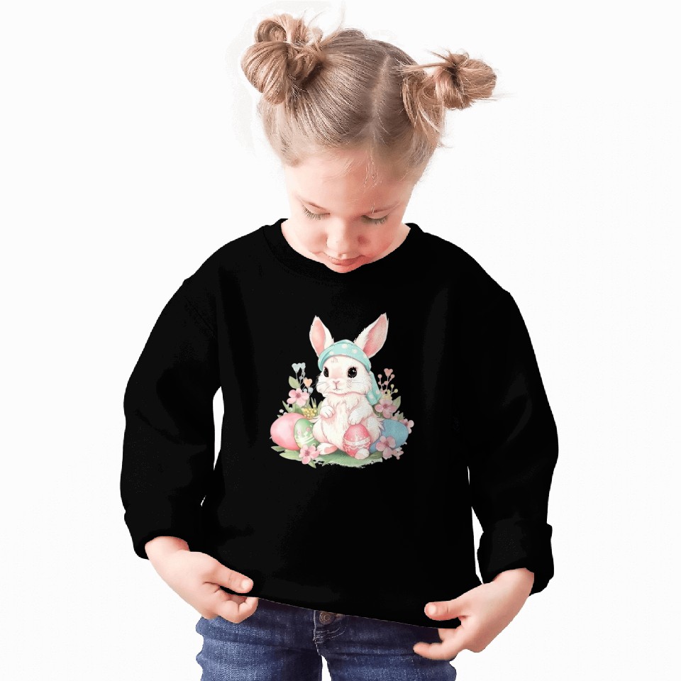 Cute Sweet Easter Bunny Rabbit Easter Eggs Sweatshirts
