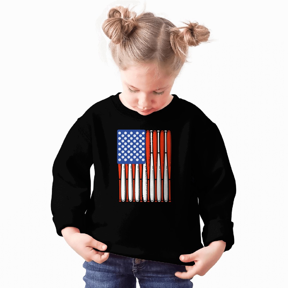 Vintage Baseball Bat American Us Flag Gift Sweatshirts