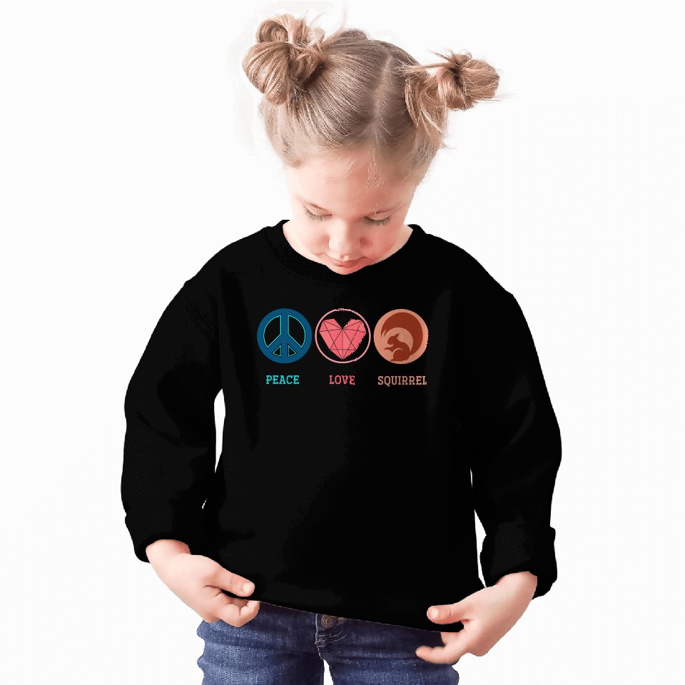 Hippie Animal Lover Gift Peace Sign Squirrel Sweatshirts