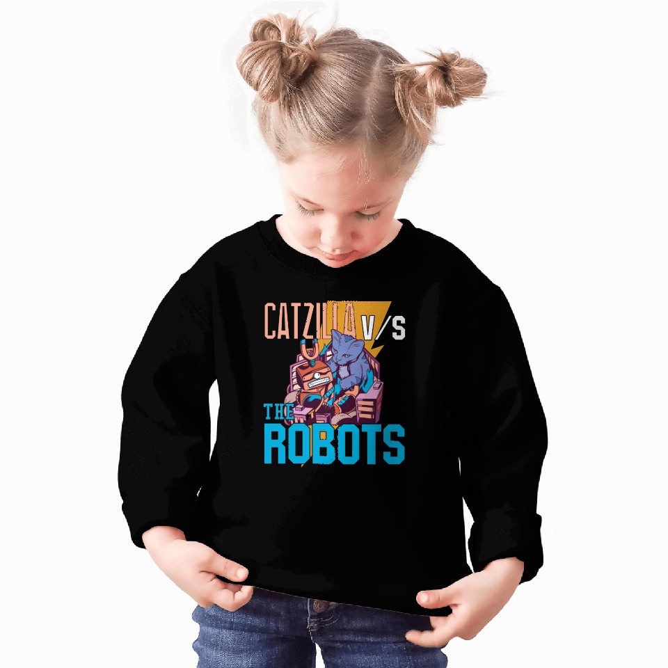 Catzilla Versus Robot Sweatshirts