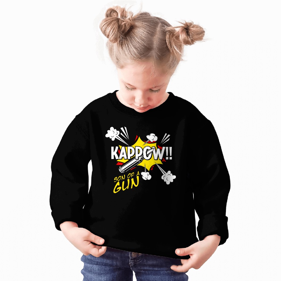 Kappow Bullets Gun Explosion Big Bang Aesthetic Sweatshirts