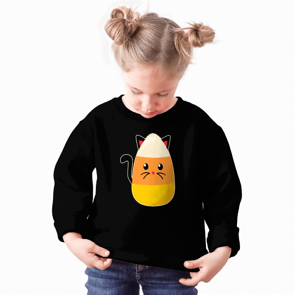 Candy Corn Cat Halloween Sweatshirts