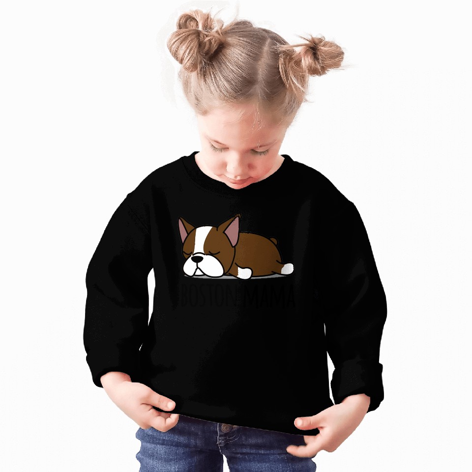 Red Boston Terrier Boston Mama Sweatshirts