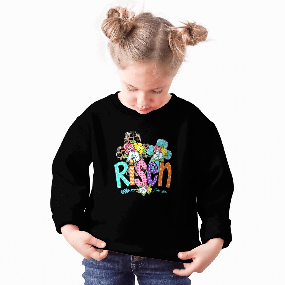 Happy Easter For Christian Mom He Is Risen Leopard Sweatshirts