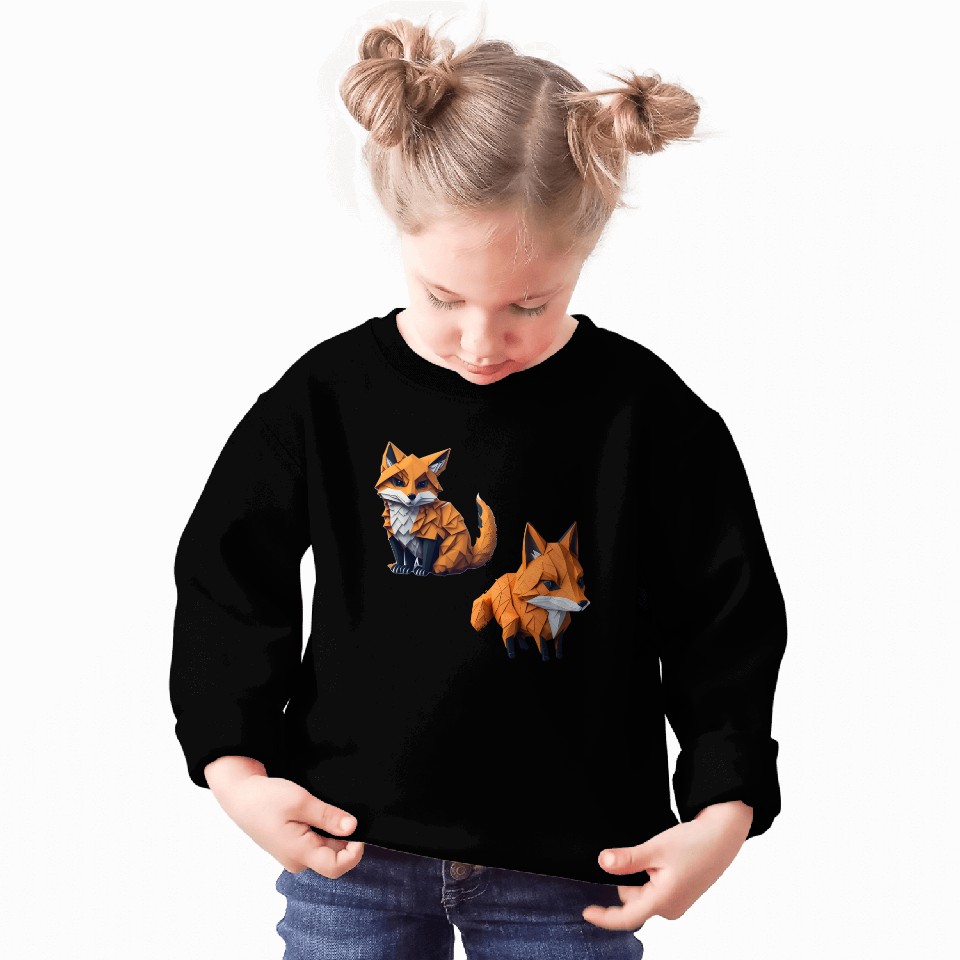 Tangram Fox Stickers Sweatshirts