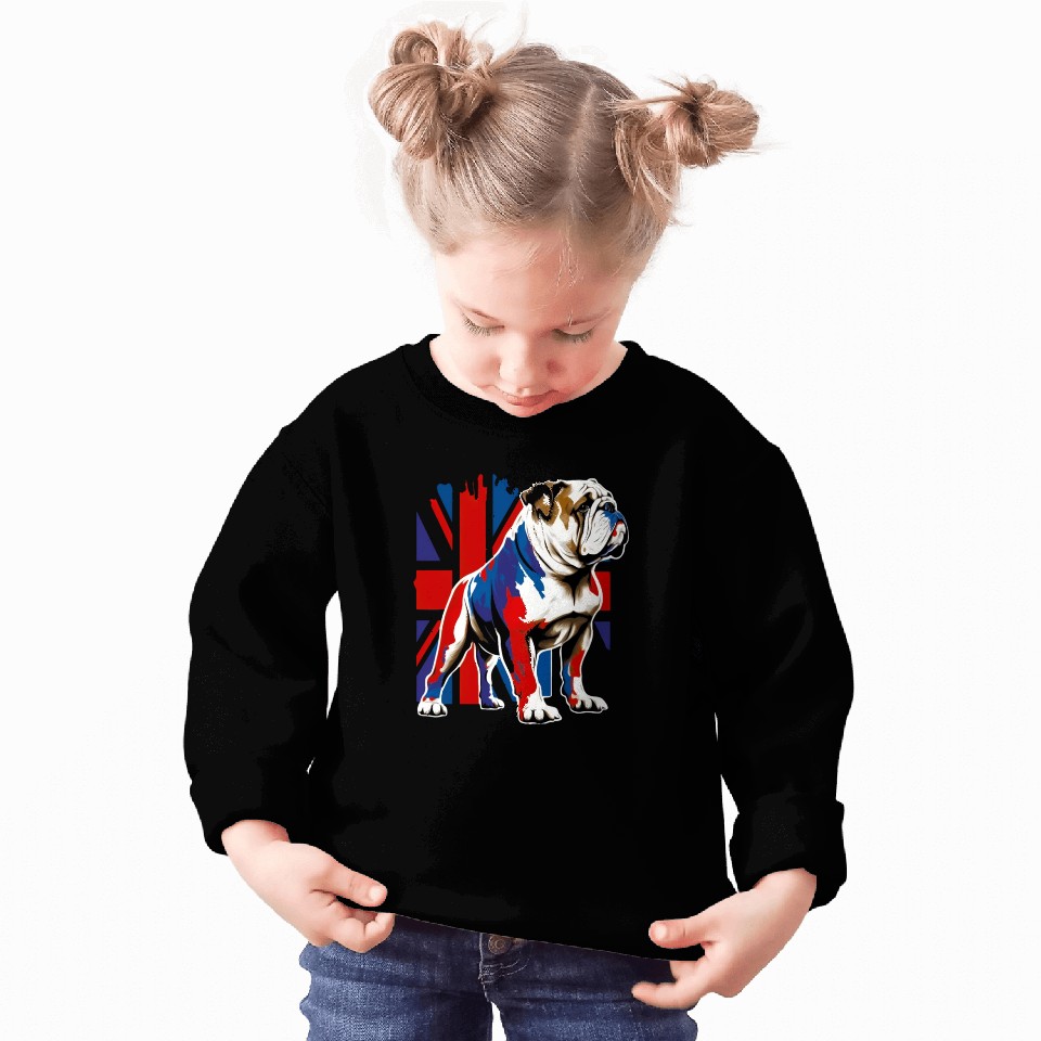 British Bulldog With Union Jack Flag King Charles Sweatshirts