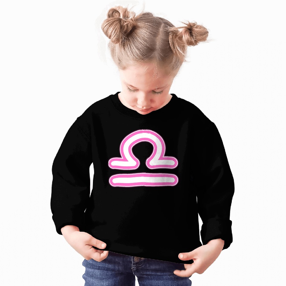 Libra Zodiac Sign Neon Pink Sweatshirts