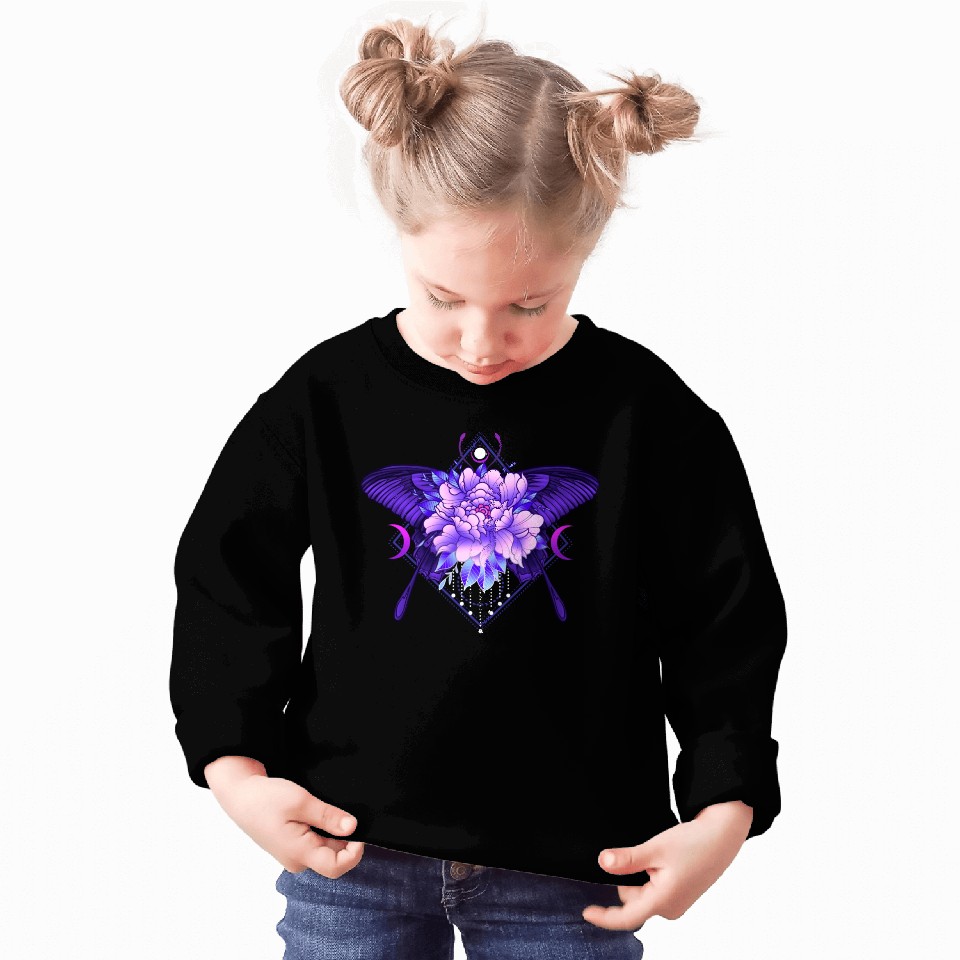 Peony Butterfly geometric tattoo Sweatshirts