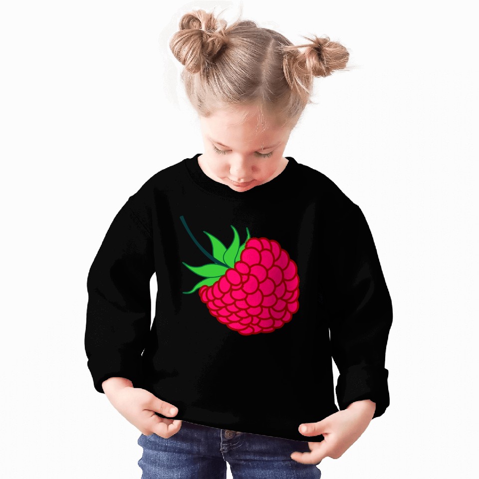 Raspberry red with green leaves Sweatshirts