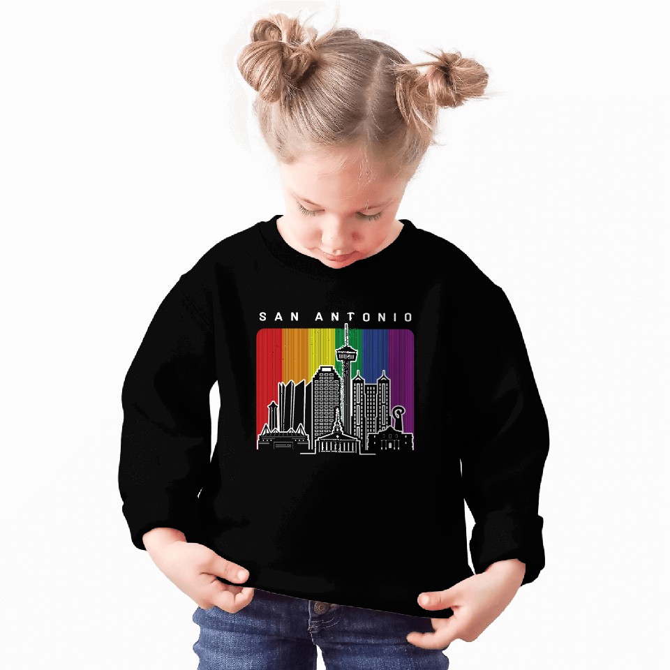 San Antonio Texas Rainbow Flag LGBTQAI Pride Sweatshirts