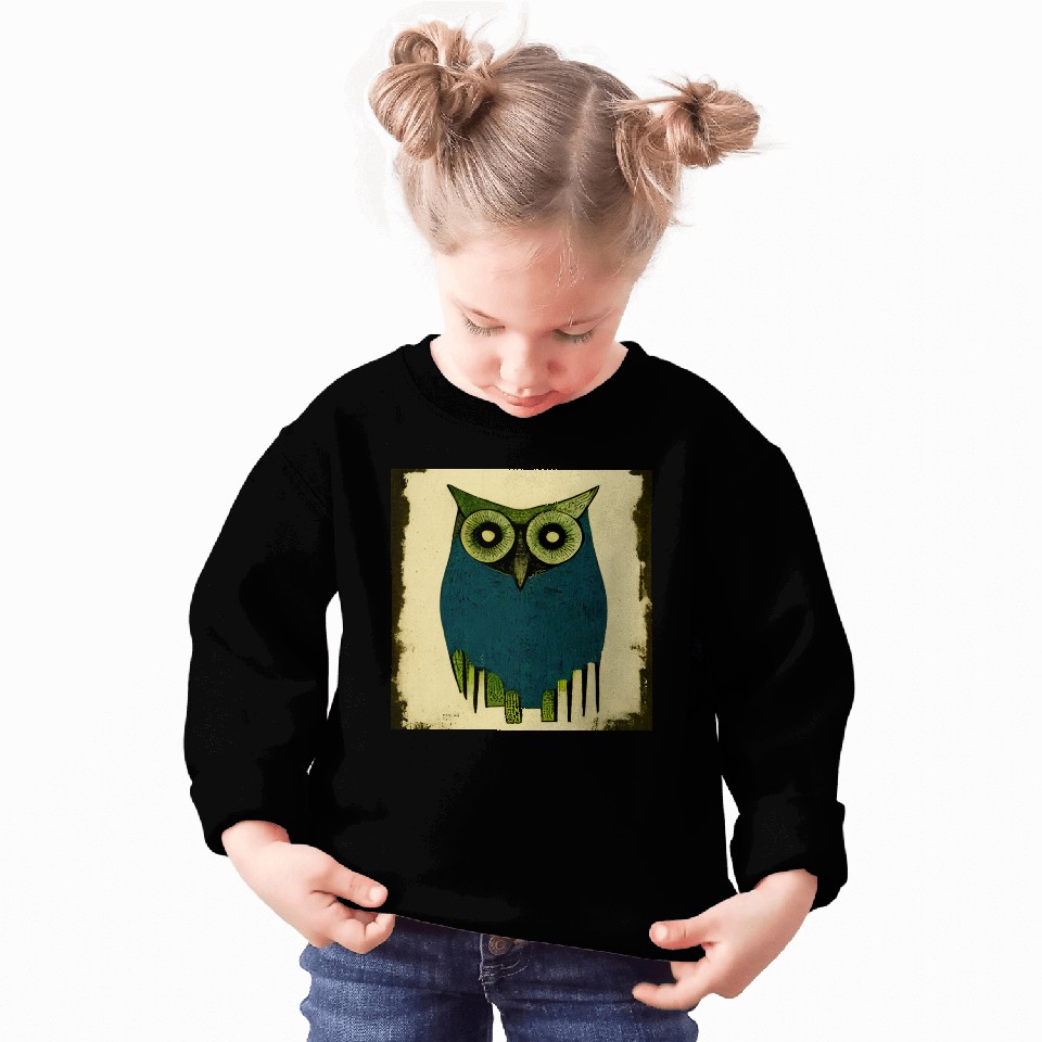 Mod Owl: Woodcut Owl Sweatshirts