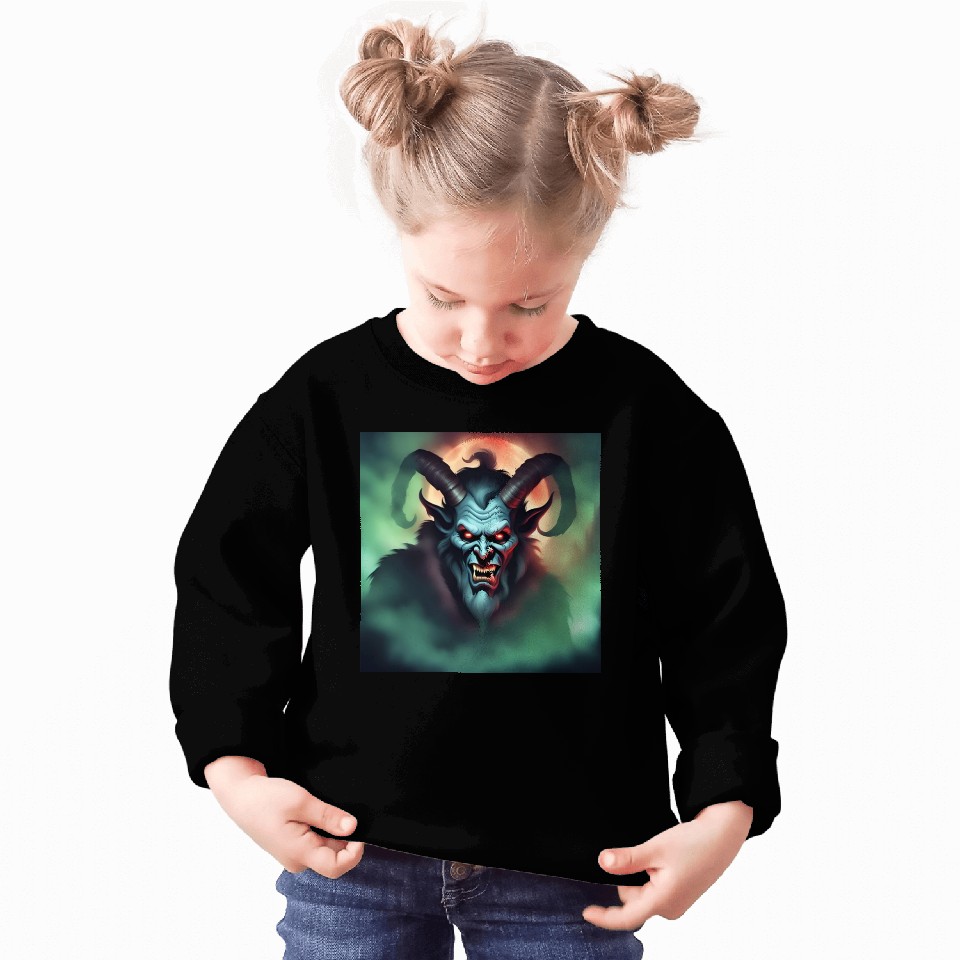 Krampus in Green Fog Sweatshirts