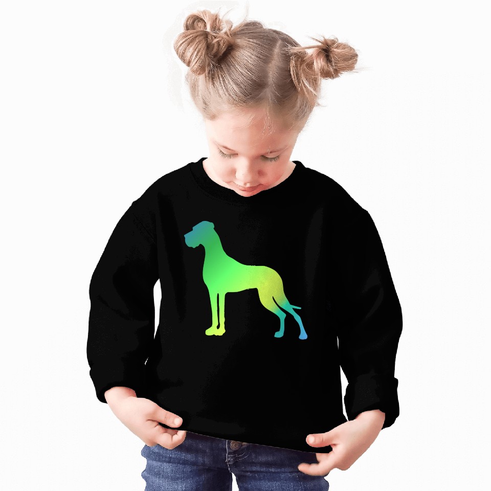 Green Yellow Great Dane Sweatshirts
