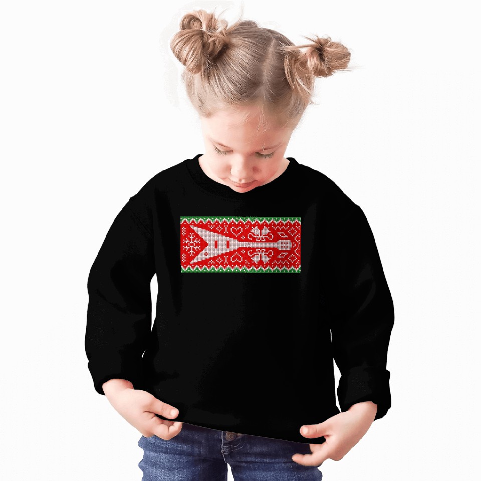 Christmas Pattern With Heavy Metal Electric Guitar Sweatshirts