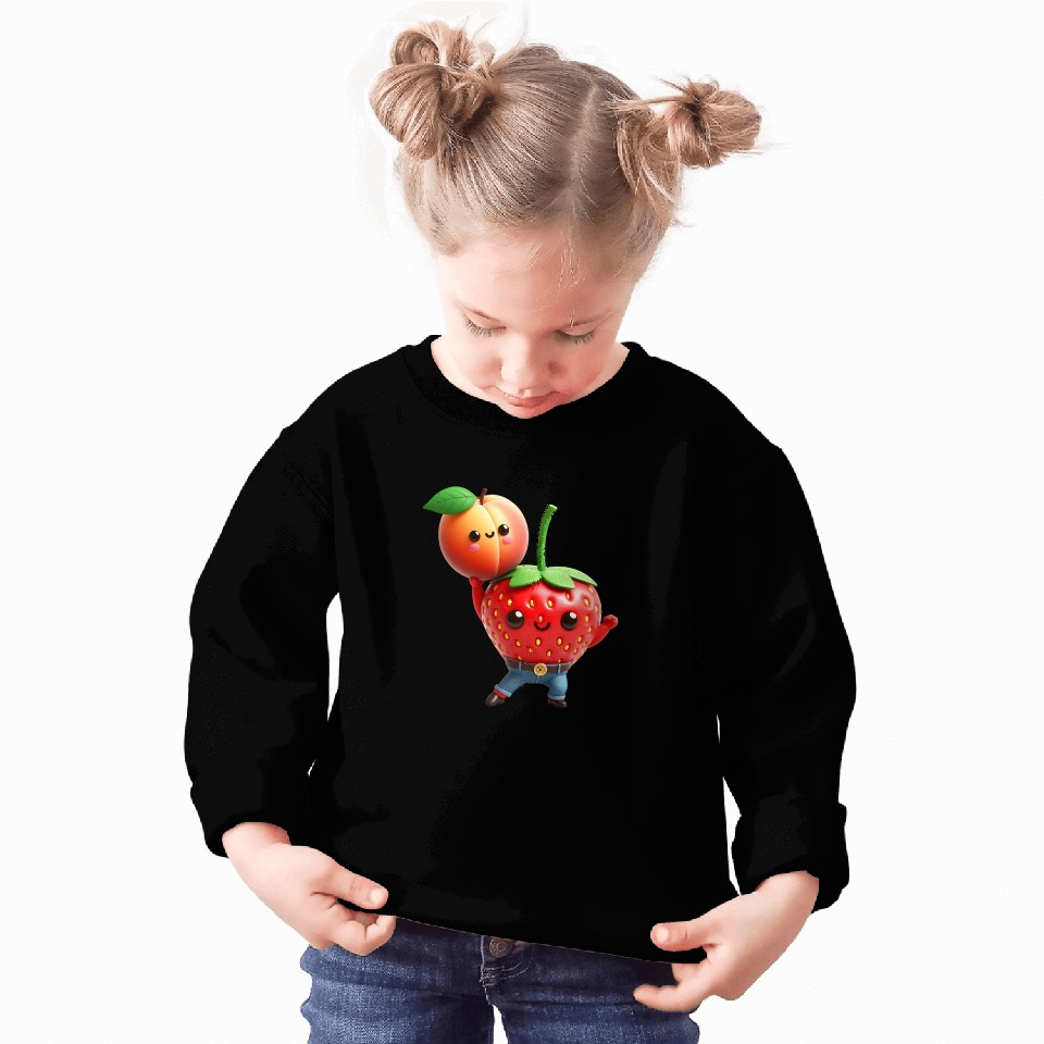 Dancing strawberry with peach Sweatshirts