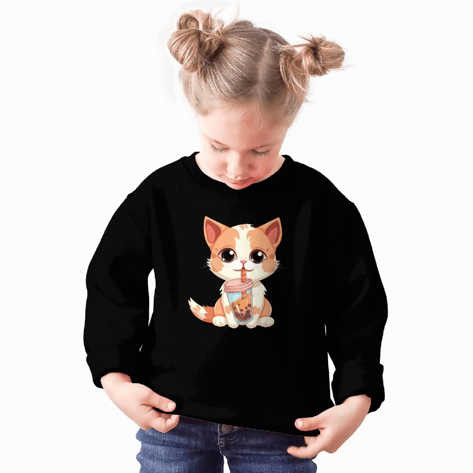 Cat Boba Tea Bubble Tea Anime Kawaii Neko Sweatshirts