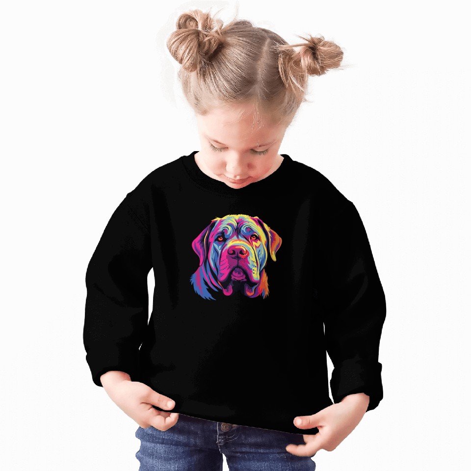 Watercolor Colorful Neapolitan Mastiff Sweatshirts