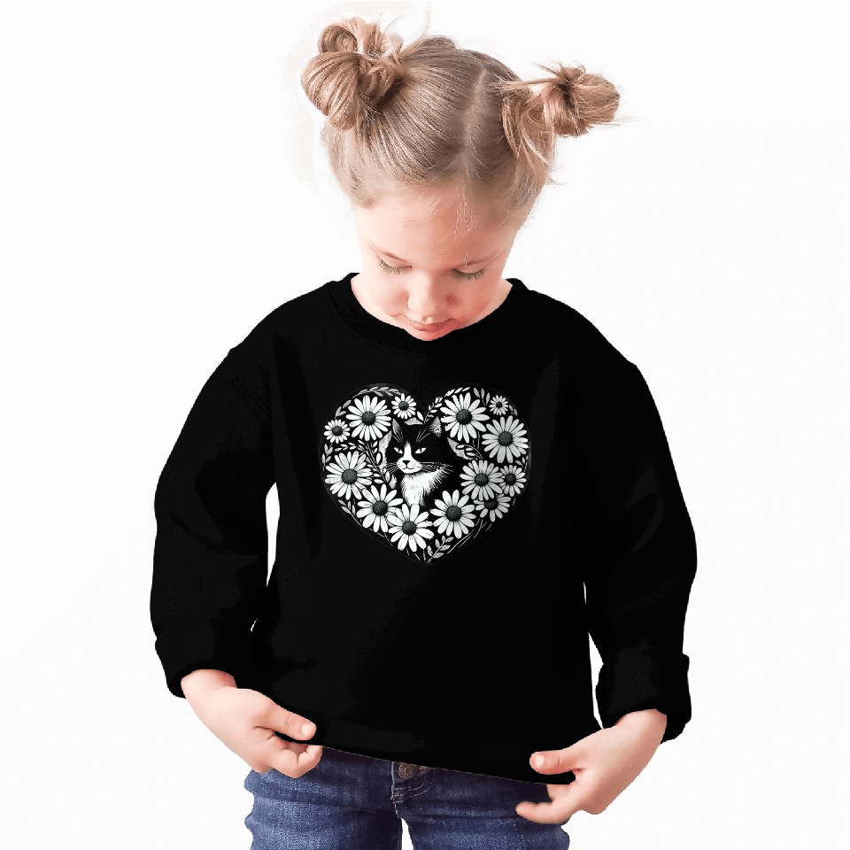 Tuxedo Cat Daisy Sweatshirts