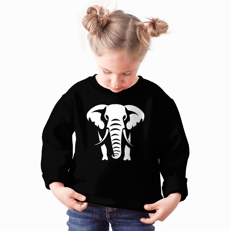 Elephant Silhouette White Logo Sweatshirts