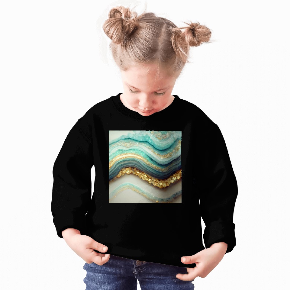 Teal Agate Geode Stone Sweatshirts