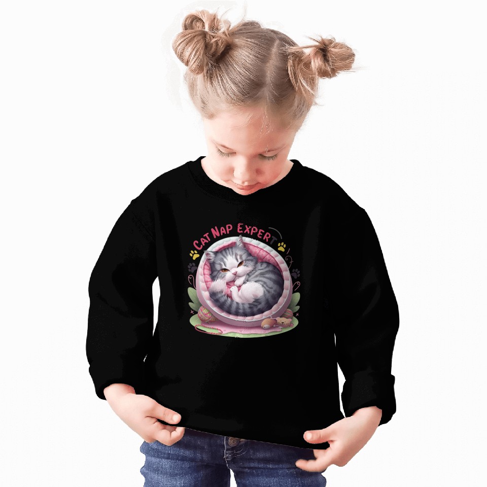 Cat Nap Expert - Funny Cat Outfit! Sweatshirts