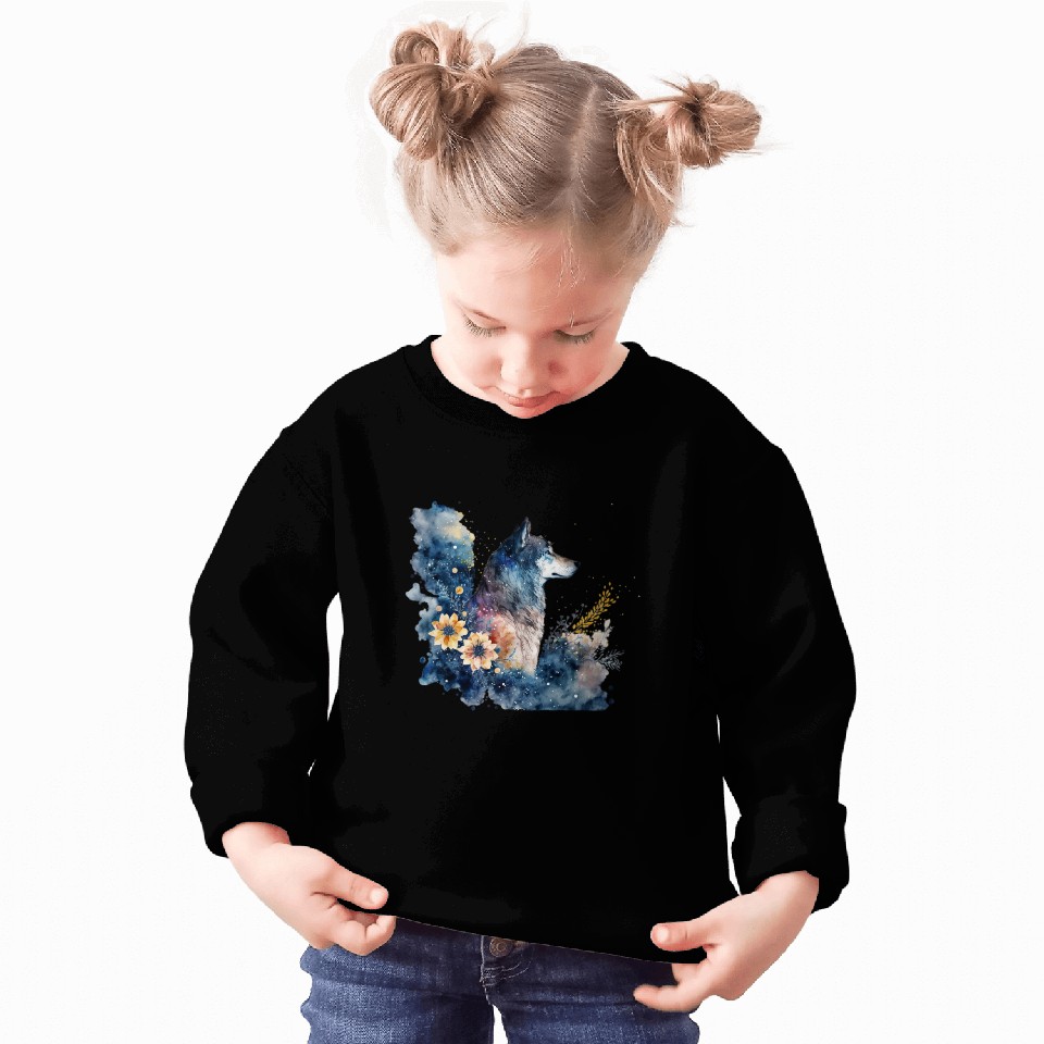 Wolf Print, Cosmic Wolves, Animal Print, Cosmos Sweatshirts