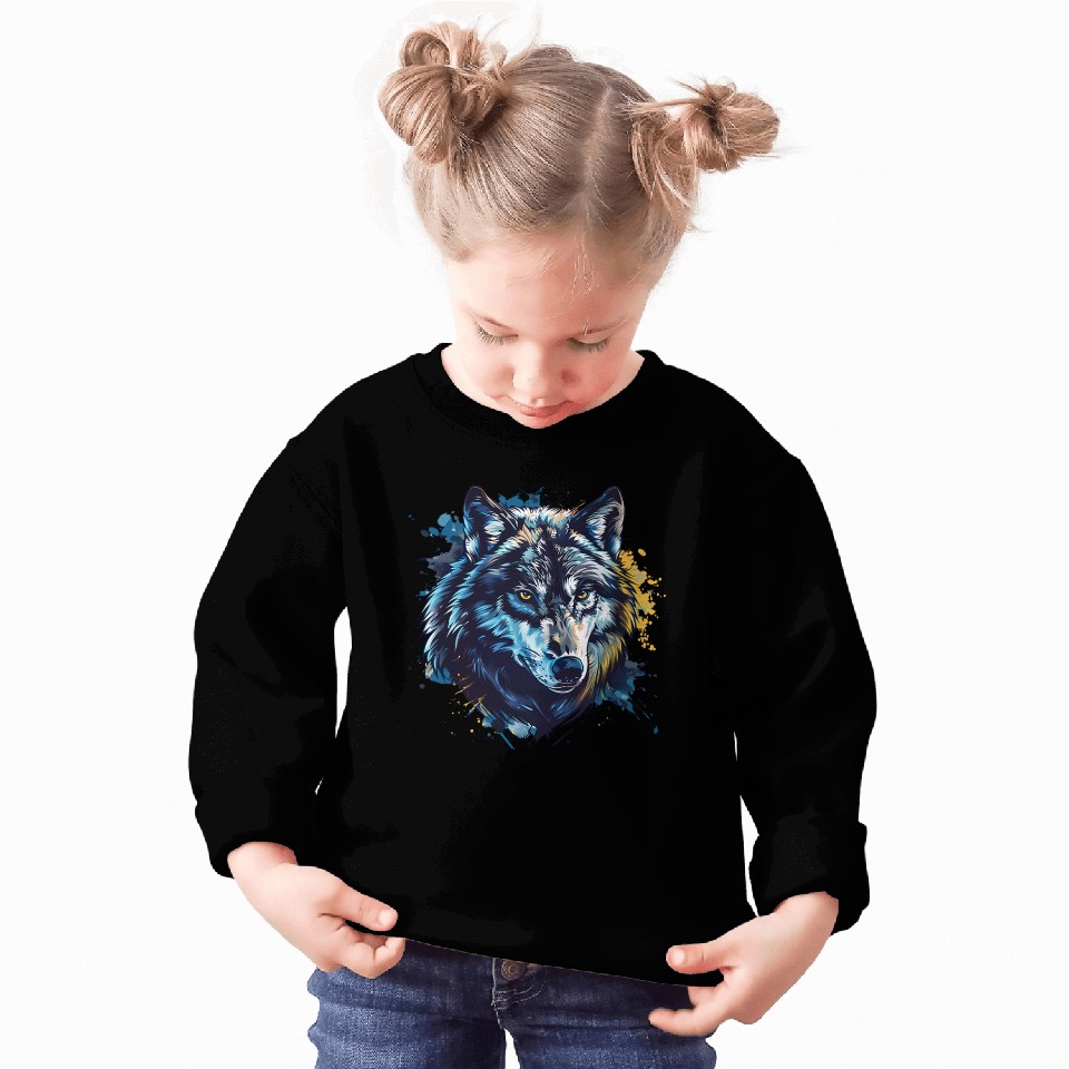 Alpha Wolf Paint Splash Sweatshirts