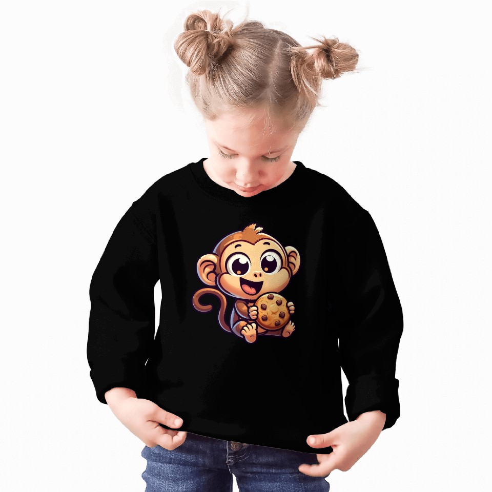 Chimpanzee with Cookie Sweet Treat Sweatshirts